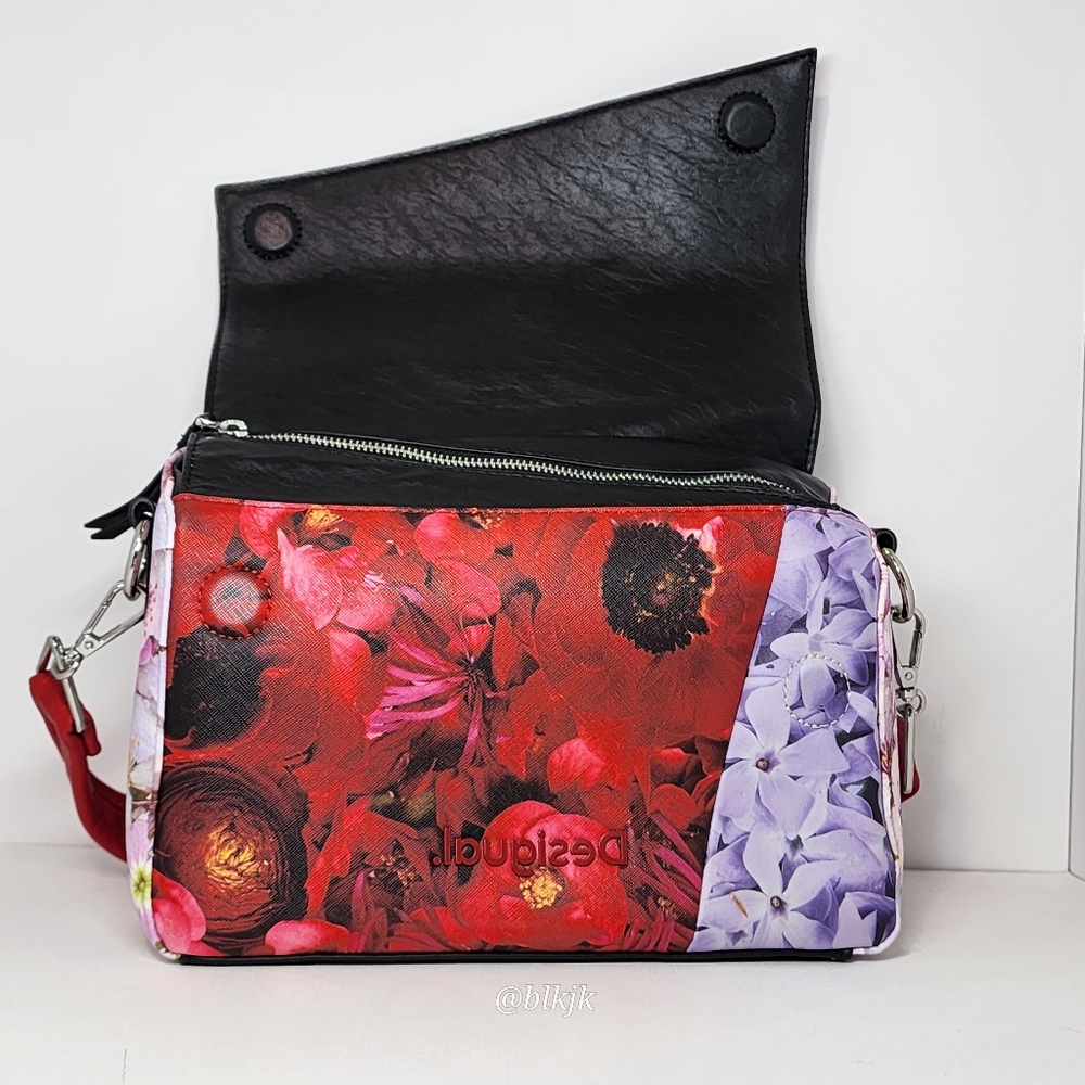 Desigual Patchwork Floral Slingbag *Red/Purple* E… - image 7